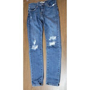 Levi's 711 Skinny Jeans Medium Wash Size 28 X 30 Women’s Distressed